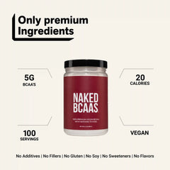 Branched Chain Amino Acids | Naked BCAAs - 100 Servings
